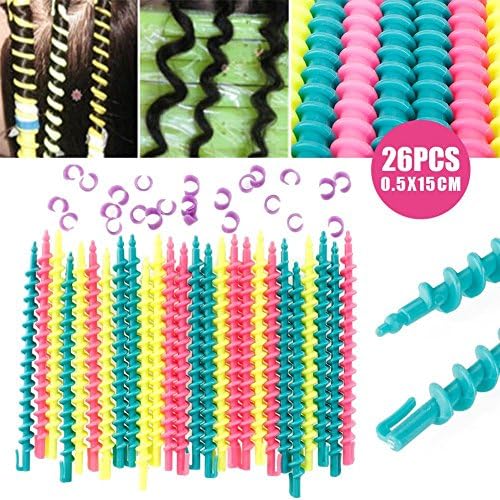 Kinbelle 26Pcs Women Beauty Small Styling Plastic Barber Hairdressing Spiral Hair Perm Rod Salon Tool Durable Hair Care