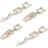 Zorveiio 4Pcs 2cm Necklace Bracelet Extender, Rose Gold Foldover Extension Jewelry Clasps for Jewelry Making
