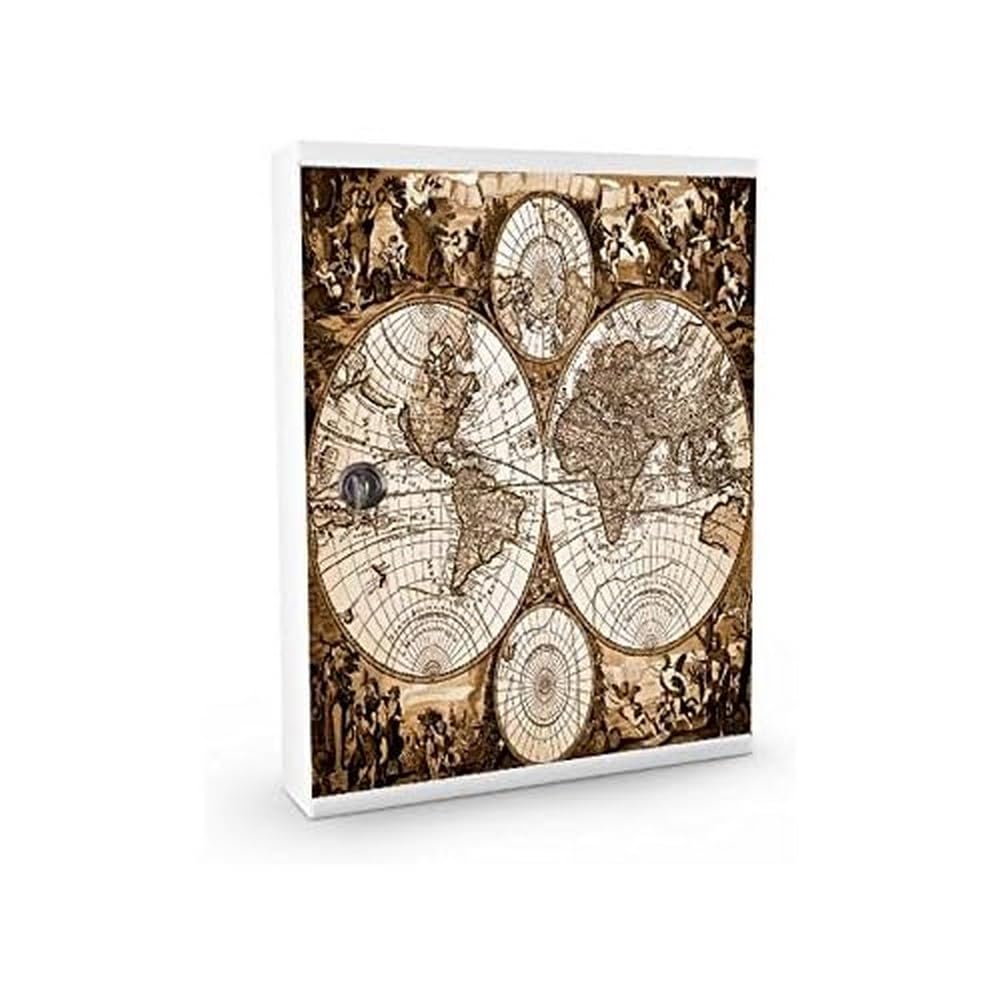 Alubox My Board with 16 Hooks for Keys, Steel, White/Multicolour, 5 X 24.5 X 31.5 cm