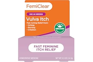 FemiClear Vaginal Itch Relief | Fast Feminine Itch Relief | Made with All-Natural & Organic Ingredients | Feminine Hygiene Products | Vaginal Health | Relieve External Itch | 0.5oz Tube