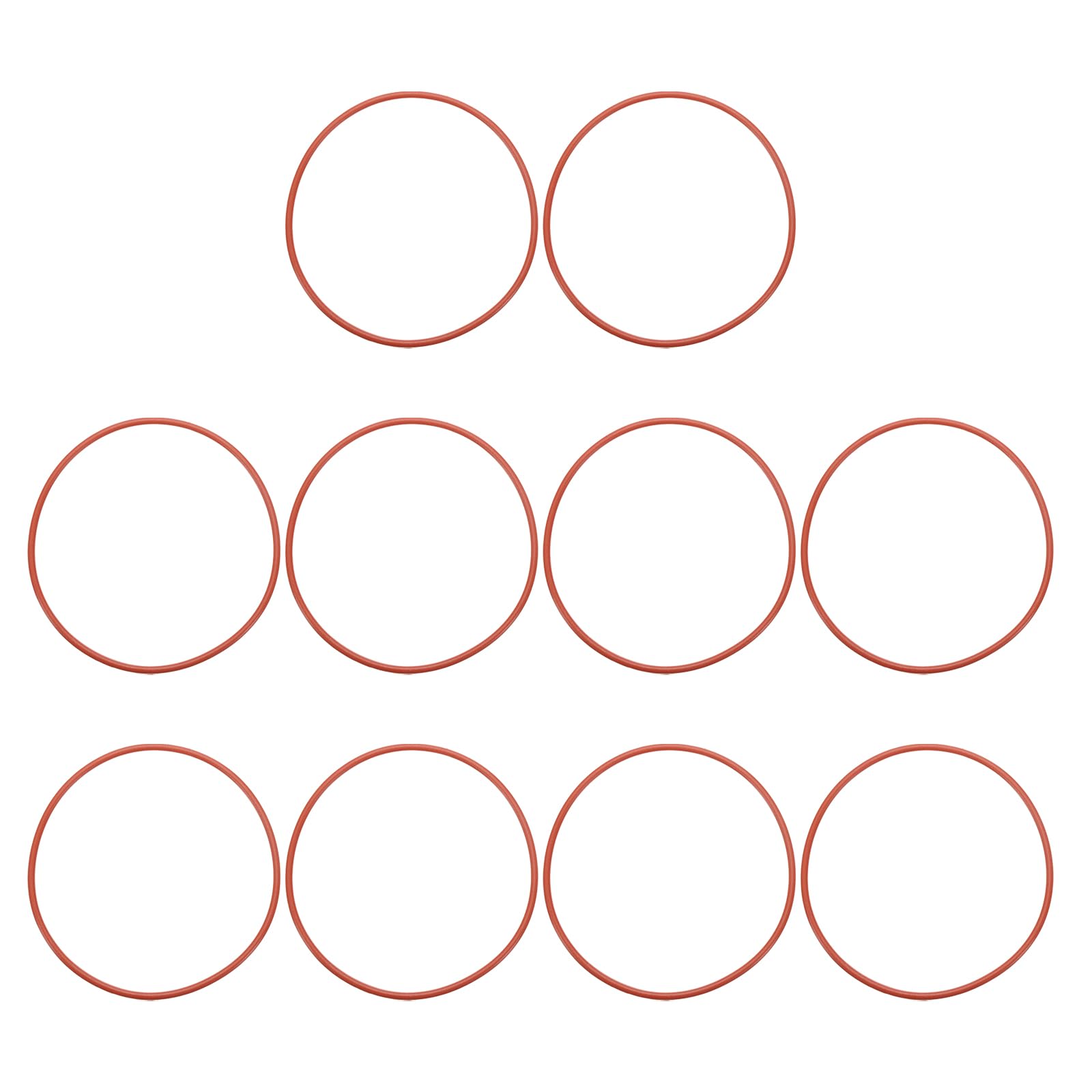 PATIKIL Silicone O-Ring 112mm OD 106mm ID 3mm Width, 10Pcs Metric VMQ Sealing Gasket Replacement for Plumbing Compressor Valves Repair, Red