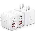 4-Pack USB C Charger Block Fast Charge, 40W 4-Port Type C Fast Charging Block Dual Port USBC Power Adapter Multiport Wall Plug Multiple Charger Block for iPhone 15 14 13 12 11 Pro Max XS XR X
