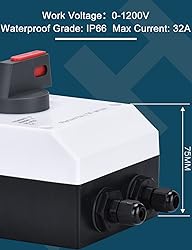 DIHOOL Solar Disconnect Switch,32 Amp DC1200V 4P