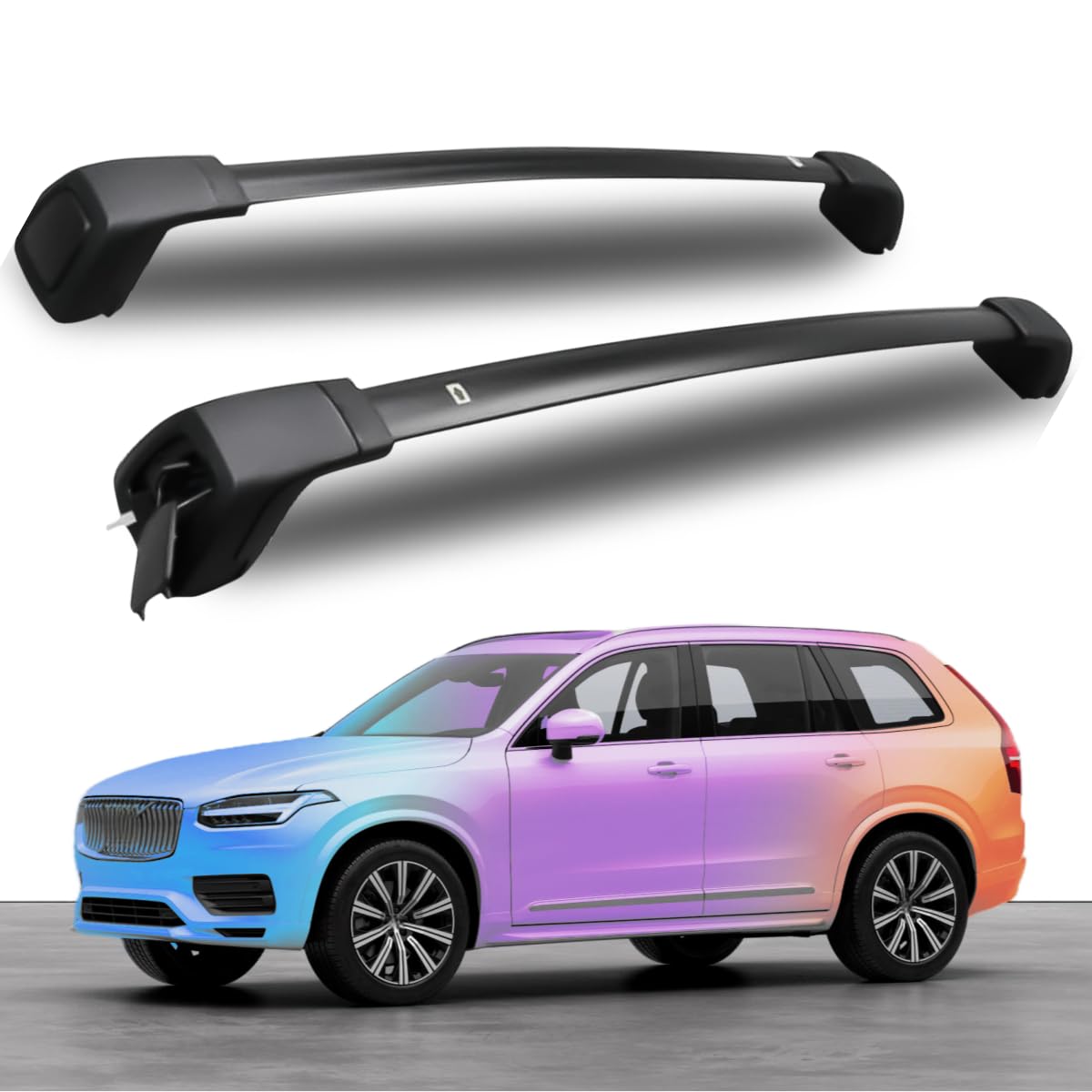 Photo 1 of Roof Racks Aluminum Alloy ONLY Structure Cross Bars Rail Fit for Volvo XC60 XC-60 2018 2019 2020 2021 2022 2023 2024 2025 Rack Crossbar (XC60)