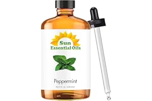 Sun Essential Oils 8oz - Peppermint Essential Oil - 8 Fluid Ounces - Aromatherapy Essential Oils - Peppermint Essential Oil for Diffuser - Mint Essential Oil