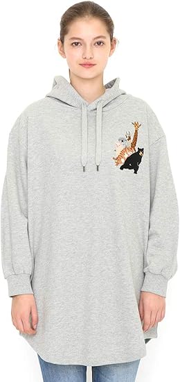 Amazon グラニフ Graniph オーバー サイズ パーカー チューチューアニマルズ ヘザーグレー レディース Lady F G110 トレーナー パーカー 通販
