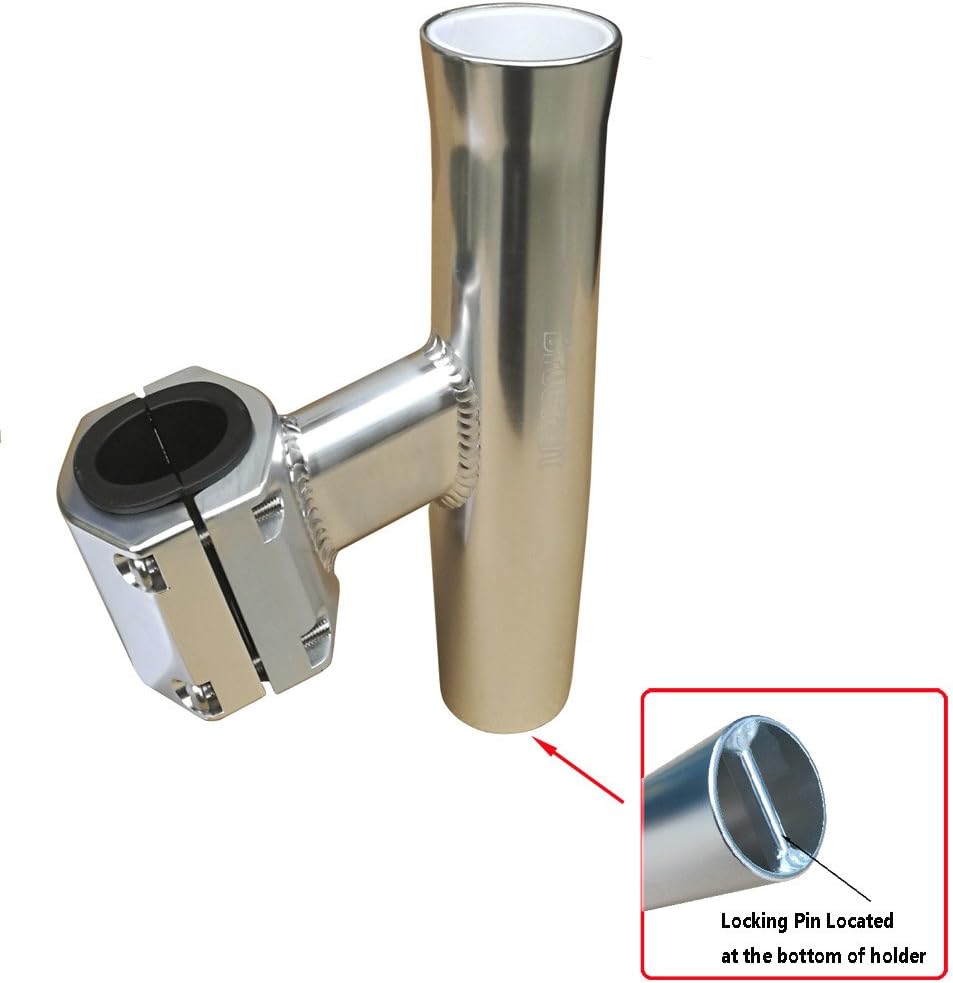 Brocraft Boat TTOP Rod Holder/ClampOn Rod Holder Silver Aluminum