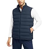 TBMPOY Men's Puffer Vest Lightweight Zip Up Sleeveless Jackets Outdoor Puffy Winter Insulated Outerwear for Running Golf