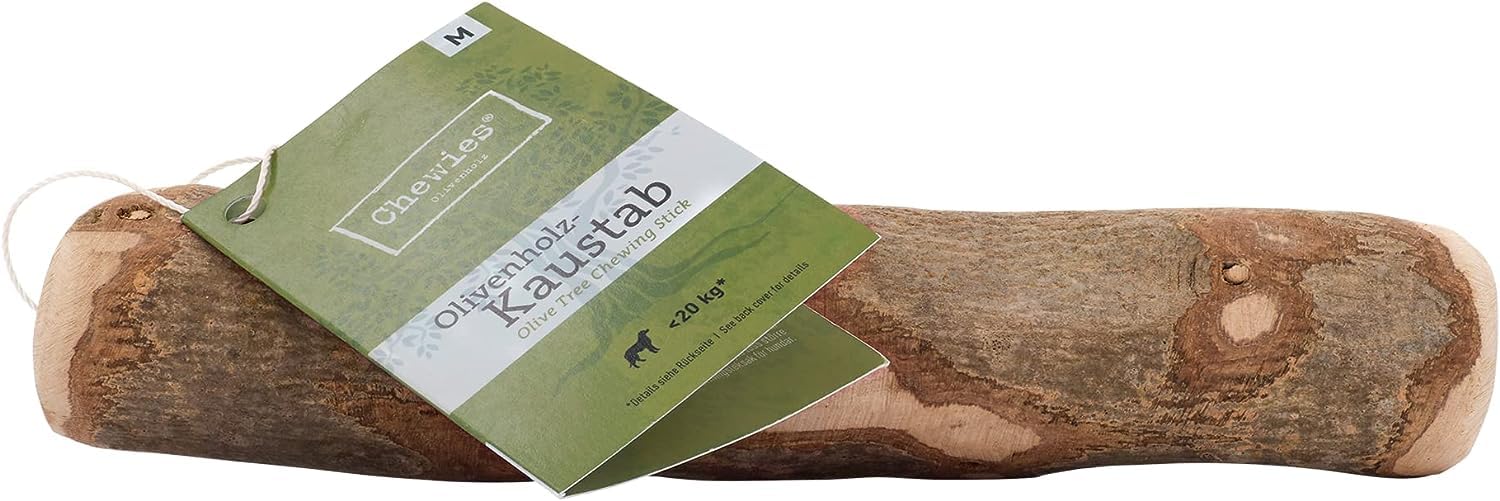 Chewies Olive Wood Chew Bone Dog Toy 100% Natural Dog Accessories, for Dogs up to 20 kg, Size M