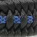 FireLine Paracord Watch Band for 42mm and 44mm Apple Watch, Replacement strap with Rugged Outdoor Survival Stainless Steel Shackle and 550 Paracord - Thin Blue Line, (Large)