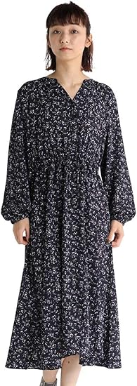 Amazon Co Jp ワンピース レディース ロング 花柄 長袖 羽織り ゴム 秋 秋 Honeys ハニーズ マオカラーワンピース Web限定llサイズ有 服 ファッション小物