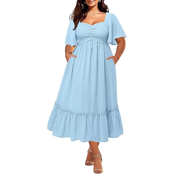 Amazon.com: Alex Evenings womens Plus-size Long With Scalloped Trim Special  Occasion Dress, Wedgewood, 14 Plus : Clothing, Shoes & Jewelry