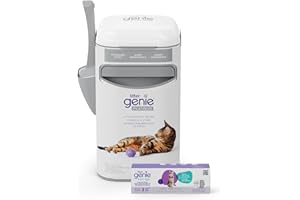 Litter Genie Platinum Stainless Steel Cat Litter Pail | Odour Control, Easy Roll Refill | Holds 8 Days of Waste, Durable Desi