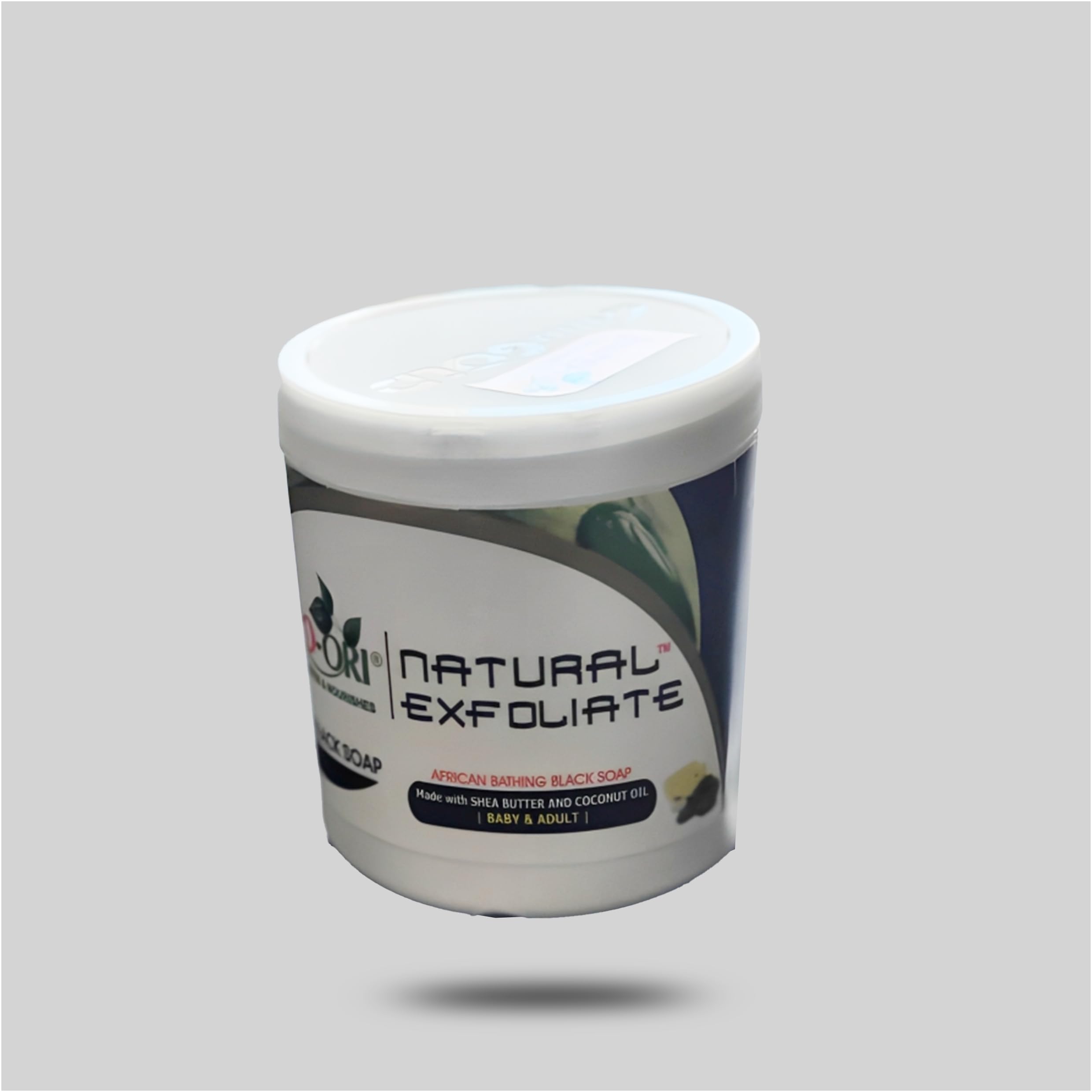 JIMPO-ORI Natural Exfoliate African Black Soap 500ml, Naturally Purifies & Nourishes all Skin Face Types – Men, Women, Adults, and Babies.
