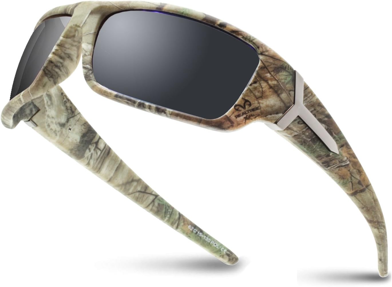 RealTree Xtra Camouflage Print Hunting Fishing Polarized Sport Sunglasses (Smoke)