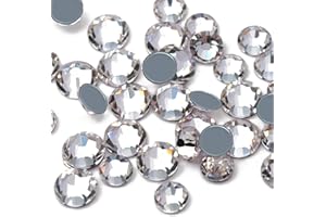 Towenm Hotfix Crystals Glass Rhinestone, Flatback Hot Fix Round Gems Crystal Stones for Clothes Crafts (Crystal Clear/White, SS30 6.5MM, 288 Pieces)