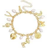 CEALXHENY Women’s Link Charm Bracelet Unicorn Butterfly Star Heart Pendant Charms Bracelet Bangles for Women