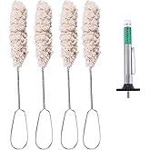 BOXOB 4 Pack Tire Lubricant Brush Applicator Swab Set, 12.5in Extra Long Handle Lubricant Brush with Tire Depth Gauge for Mos