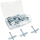 1/8X2-Inch Toggle Bolt for Hanging Heavy Items on Drywall (50 Pack) | Butterfly Anchors for Ceiling, Sheetrock, Hollow Wall