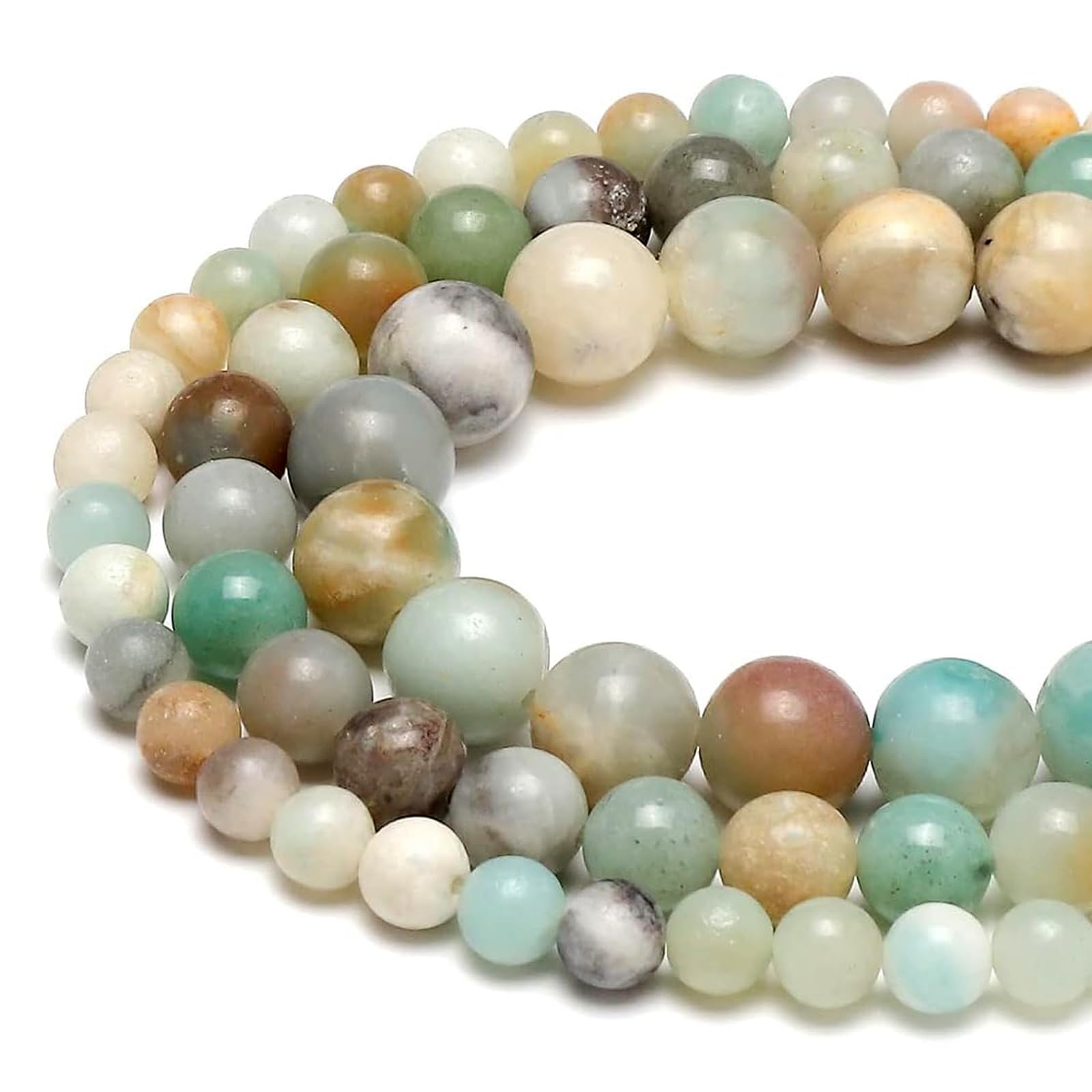 10mm Round Amazonite Stone Beads for Jewelry Making Natural Gemstone Semi Precious Strand 15 Inch(37-39pcs/Strand)