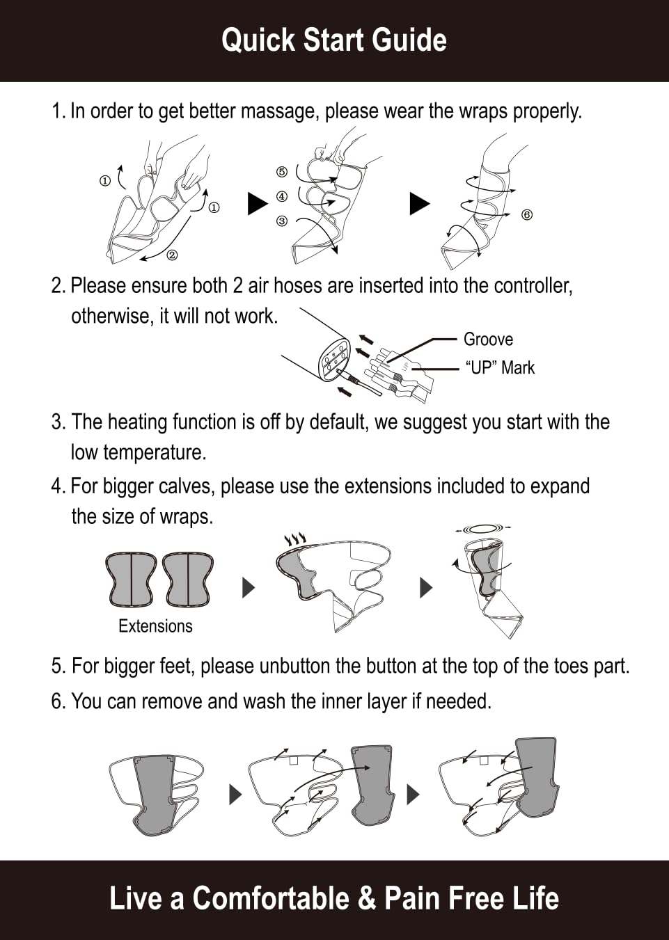 FIT KING Air Compression Leg and Foot Massager with Heat for Circulation and Pain Relief Helpful for Swollen Legs Edema RLS - Great Gift for Women Parents Friends
