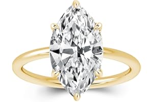 RODIFFY 3.5CT Marquise Cut Engagement Ring,Simulated Diamond Ring,925 Sterling Silver 18K Yellow/White Gold Plated Promise Ring