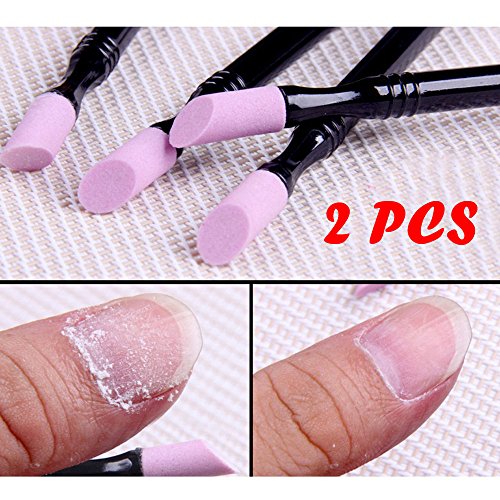 2PCS Double-end Quartz Cuticle Pusher Trimmer Manicure Nail Art Tool
