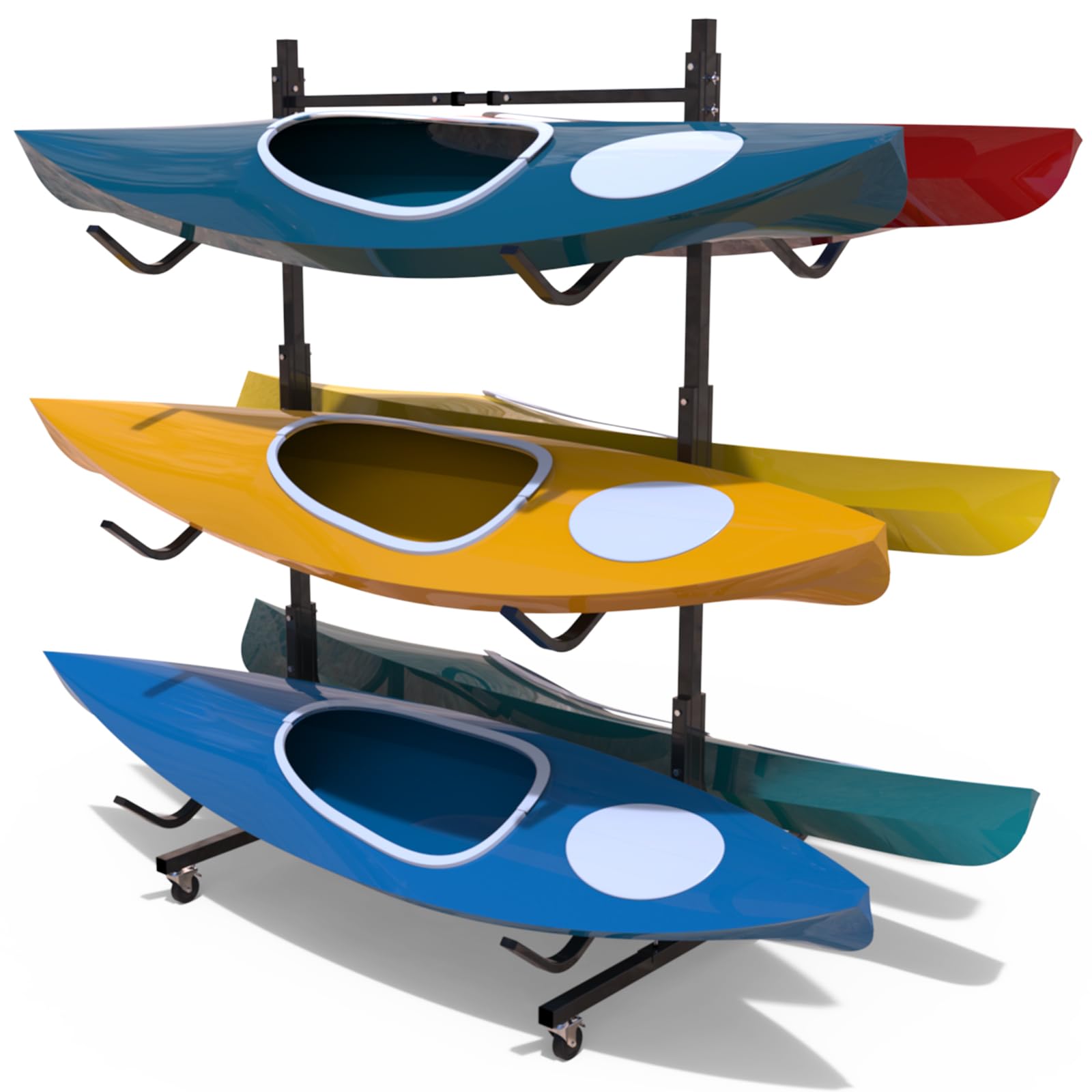 Photo 1 of Freestanding Kayak Stand,2-Sided Kayak and Canoe Rack,Heavy Duty Adjustable Kayak Storage Rack,Sup Outdoor Storage Rack,Weatherproof Stand for Indoor, Garage, Shed, Dock Kayak Storage (6 Levels)