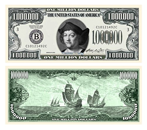 Eisenhower $10,000 Dollar Novelty Bill - 10 Count with Bonus Clear Protector & Christopher Columbus Bill