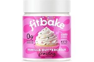 FitBake Vanilla Buttercream Frosting | Keto Frosting for Low Carb Desserts | No Sugar Added Keto Icing For Keto Cakes | 0g Net Carbs | Gluten Free Frosting | Low Carb Food | Keto Friendly 8oz