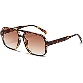 Breaksun Retro Aviator Sunglasses for Women Men Trendy Classic 70s Square Aviator Sun Glasses Vintage Shades