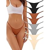linccure Seamless G-string Thongs for Women - No Show Thong Underwear Stretch Breathable Low Rise Panties 8 Pack