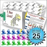 Fliptomania T. Rex Flipbook Animation Activity Pack - 25 Sets DIY Flip Books