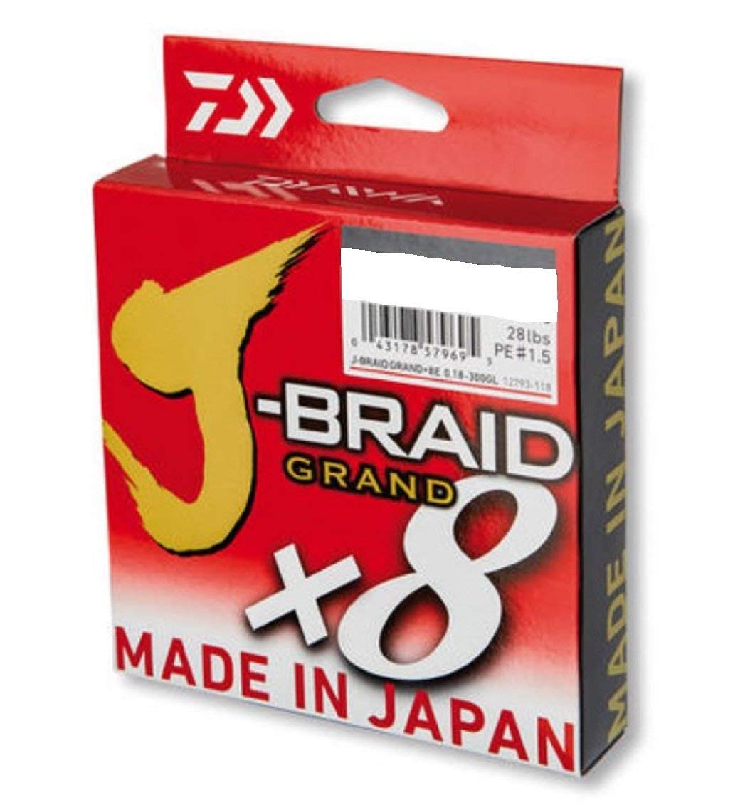 Daiwa J-Braid Grand 8-Braid, 150 metres, 0.10mm, 7.0 kilograms/15lbs, Multicolour, 12795-010