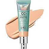 IT Cosmetics CC+ Cream Natural Matte - Poreless Full Coverage Foundation With SPF 40, 16HR Shine Control, Color-Corrector, Skin-Balancing Serum, Sweat-proof, Noncomedogenic for Oily Skin - 1.08 fl oz