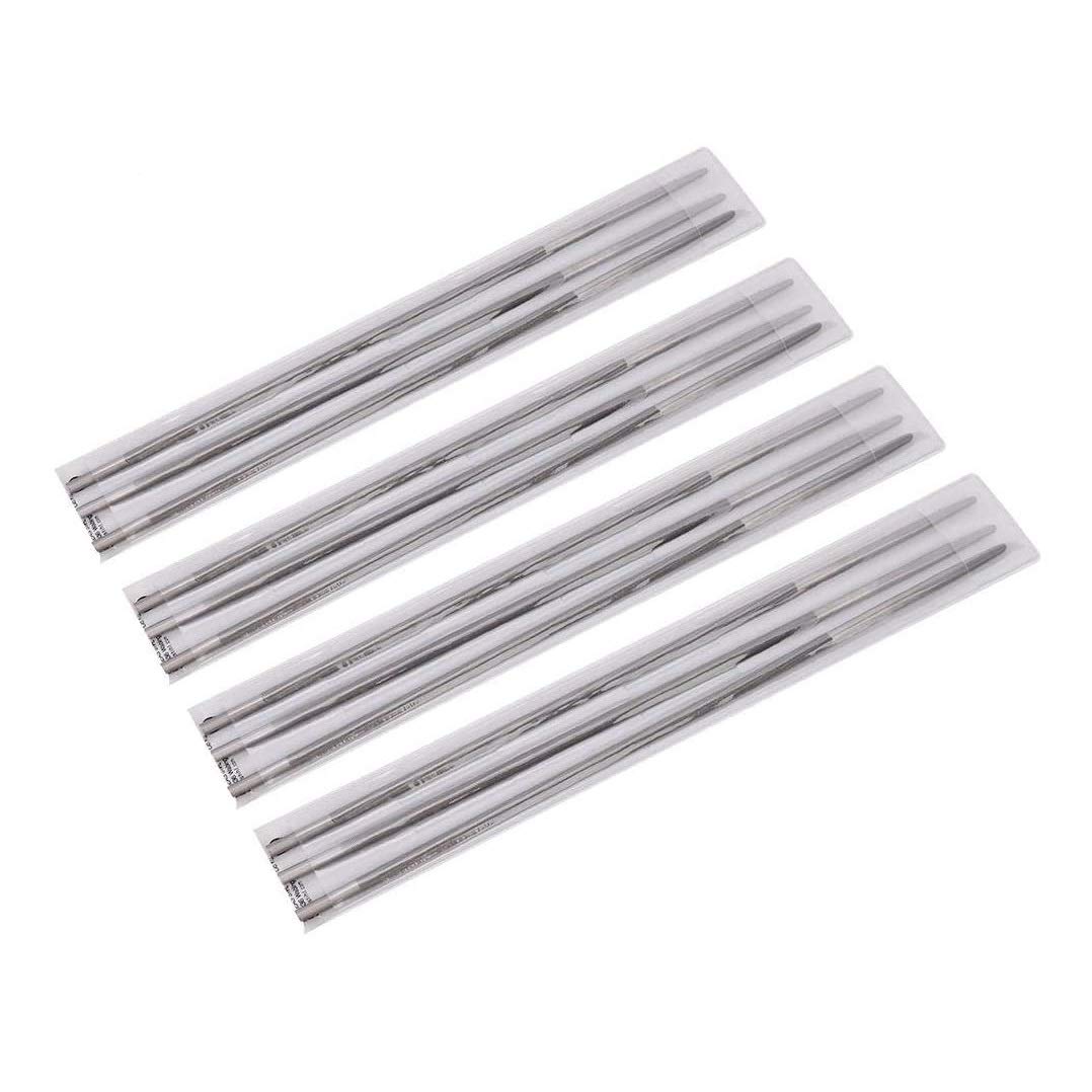 Duokon 12Pcs Round Chainsaw Sharpening Files, Outdoor Chainsaw Chain File Sharpening Tool Woodworking Accessories 4mm 5/32in