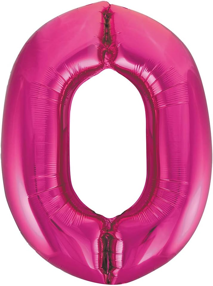 Unique Pink Number 0 Shaped Large Foil Balloon 86cm One Piece