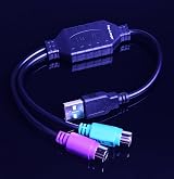 Top-Longer PS2 Keyboard Mouse to USB Converter Adapter Cable Black Plug Play view 2