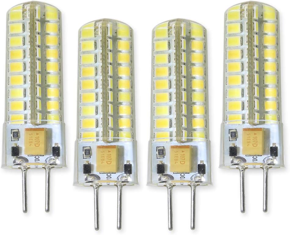 VWV GY6.35 LED Light Bulb 5W AC/DC 12V Voltage is Applicable,50W Halogen Bulb Replacement .Non-Dimmable,White Light 6000K (Pack of 4) Please Look at The Description firstly and Then Purchase