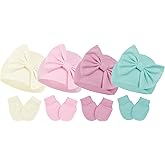 Century Star Newborn Girls Hats Baby Hat and Mitten Set Big Bow Knit Infant Headbands Winter Baby Hat for Girls