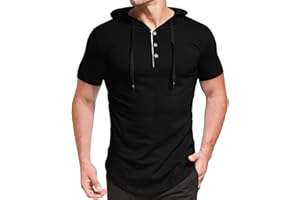 KUYIGO Men's S-5X Short&Long Sleeve Athletic Casual Plus Size Hoodies Sport Sweatshirt Hooded T-Shirts