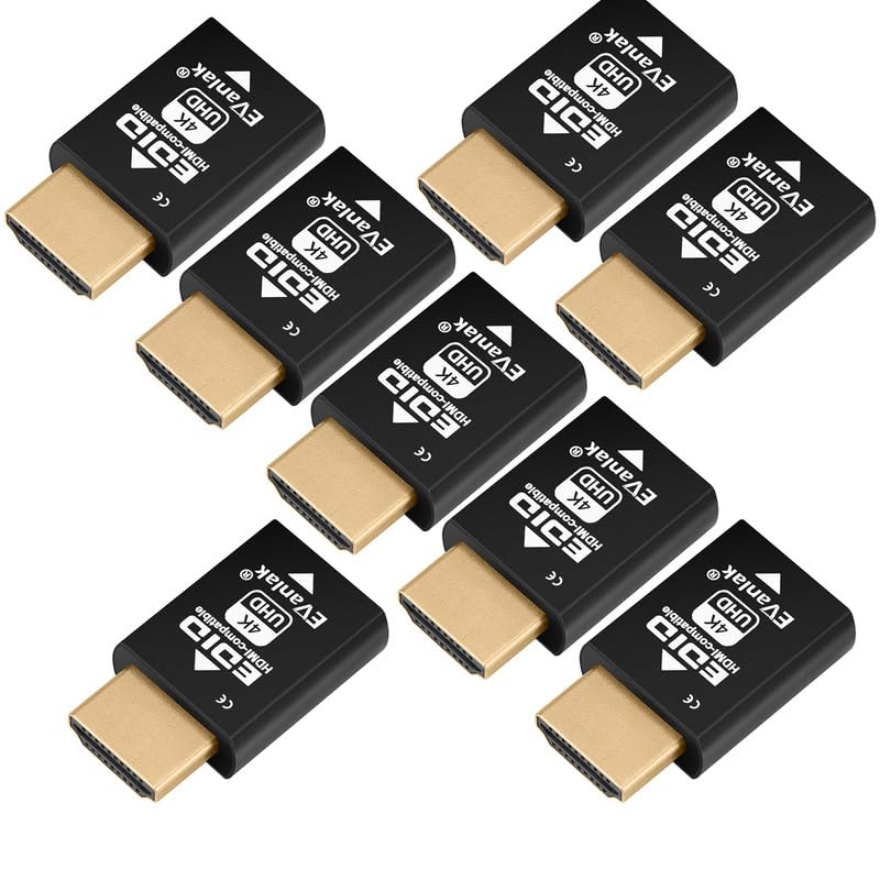 EVanlak Mini HDMI EDID Emulator Passthrough - 1080p to 4K@60Hz | Compact Design | Supports HDMI Switches, Extenders, AV Receivers, Video Splitters-8pc