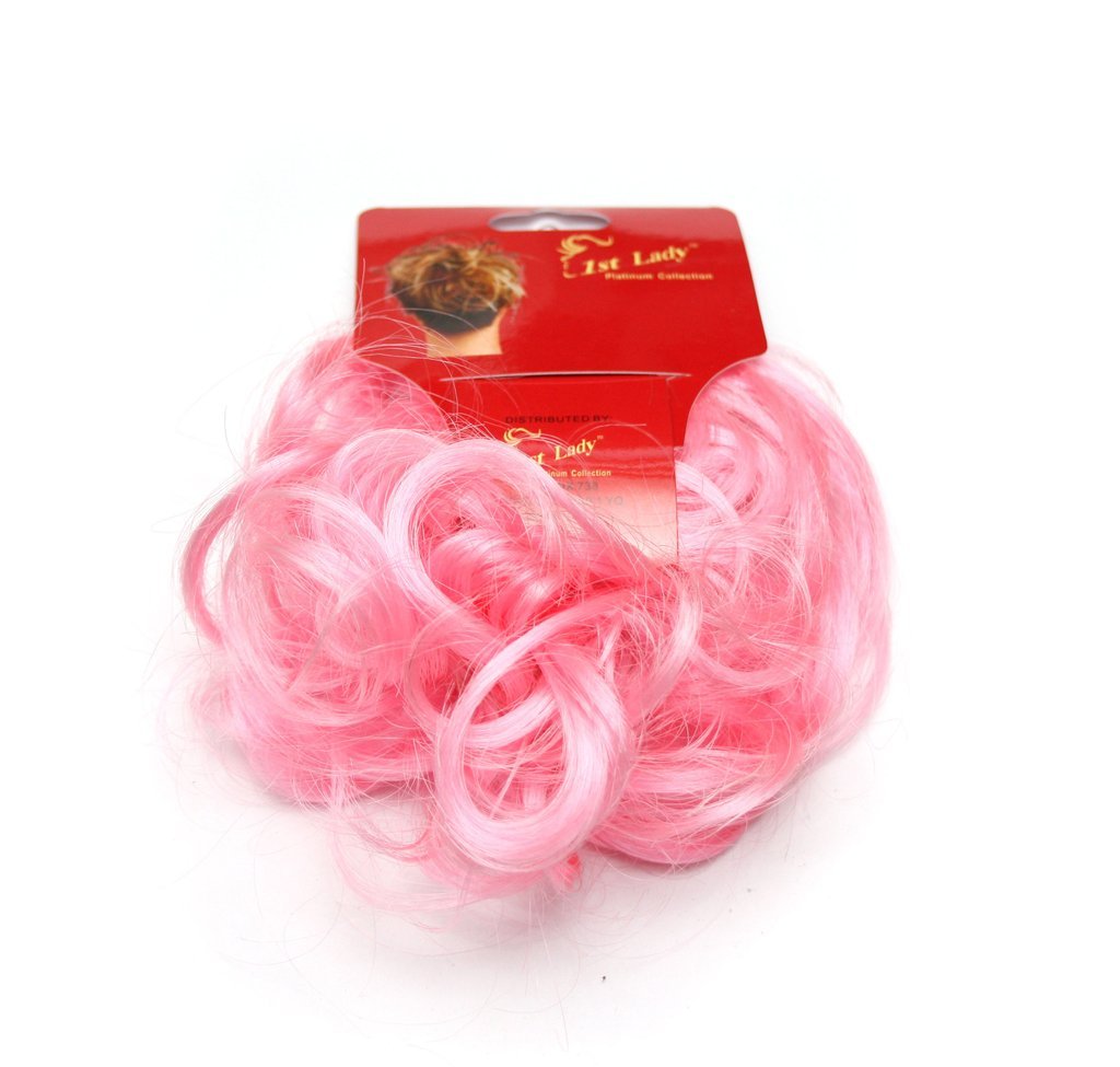 Ponyholder Pink Scrunchy Scrunchie Bun Updo Hairpiece Hair Ribbon