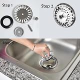 Aleex-A Stainless Steel Kitchen Sink Plug Strainer – Rust Free 78mm Hole view 6