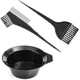 Hair Coloring Dyeing Kit, Gezimetie Hair Dyeing Tool Set, Brush Double-sided Coloring Comb and Bowl Set Kit DIY Salon