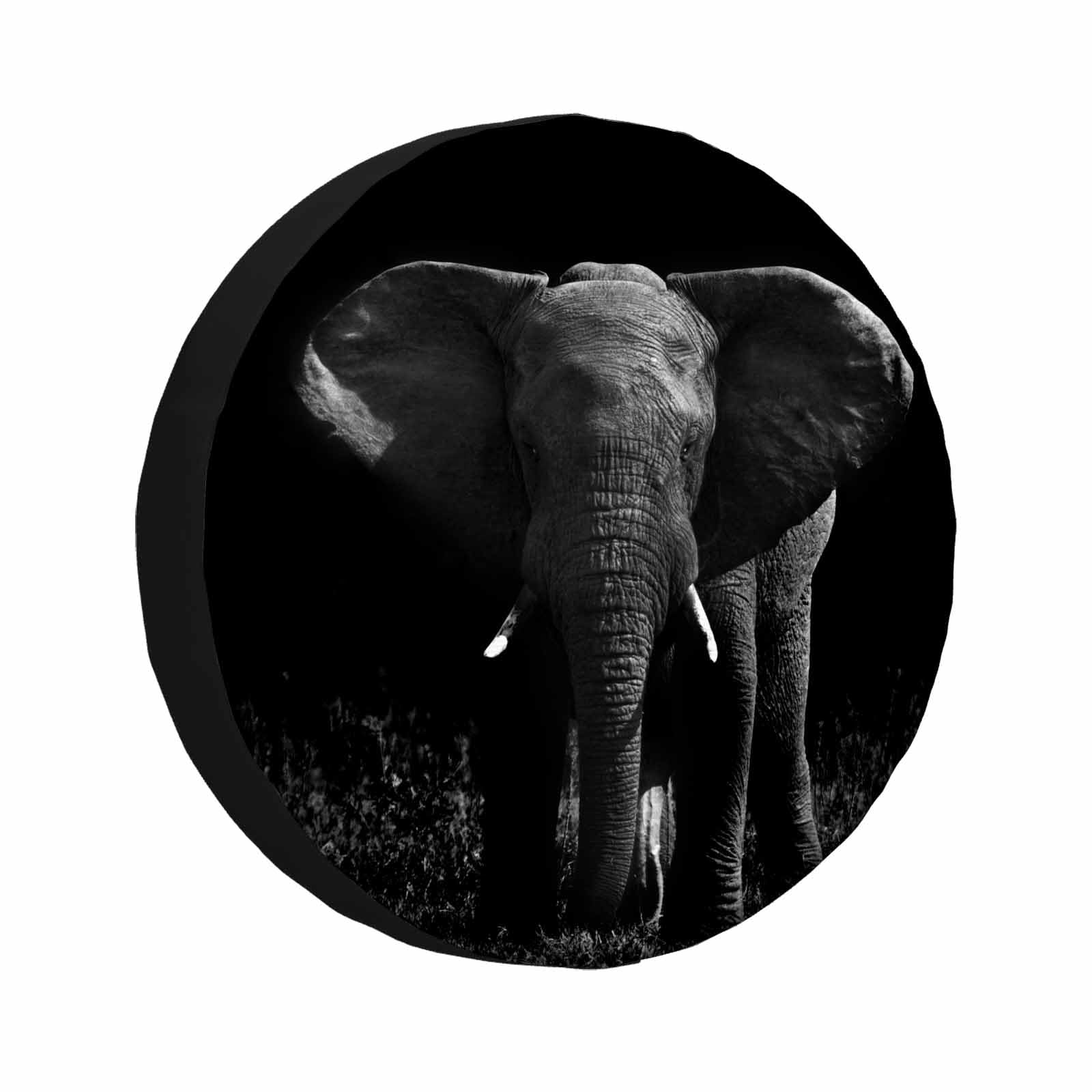 Photo 1 of MIYASANG African Elephant Spare Tire Cover Animal Wildlife Face Head Portrait Water Black Weatherproof Universal Wheel Protectors Camper Tire Covers for Trailer Rv Travel(17 inch)