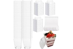60 Pack 5 Oz Clear Plastic Dessert Cups with Lid and Spoons for Parties Disposable Fruit Ice Cream Pudding Cake Bowls Food Yo