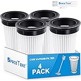 4 Pack Replacement HEPA Filters compatible with iwoly C150 Cordless Vacuum Cleaner, and 1 Small Brush
