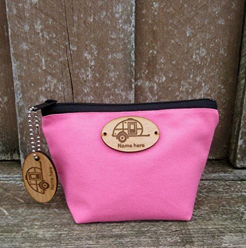 Teardrop Trailer Personalized Cosmetic Bag with Matching Keychain