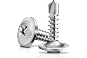 Marysino 400Pcs #8 x 3/4" Self Tapping Screws for Metal, 410 Stainless Steel, Sheet Metal Screws for Metal, Truss Head High-Strength Quick Tapping